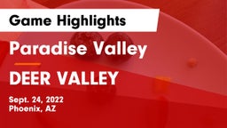 Paradise Valley  vs DEER VALLEY  Game Highlights - Sept. 24, 2022