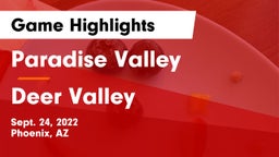 Paradise Valley  vs Deer Valley Game Highlights - Sept. 24, 2022