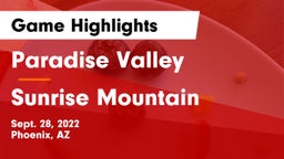 Paradise Valley  vs Sunrise Mountain  Game Highlights - Sept. 28, 2022