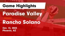 Paradise Valley  vs Rancho Solano  Game Highlights - Oct. 13, 2023