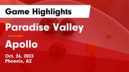 Paradise Valley  vs Apollo  Game Highlights - Oct. 26, 2023