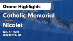 Catholic Memorial vs Nicolet  Game Highlights - Jan. 17, 2023