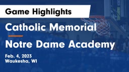 Catholic Memorial vs Notre Dame Academy Game Highlights - Feb. 4, 2023