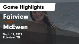 Fairview  vs McEwen  Game Highlights - Sept. 19, 2022