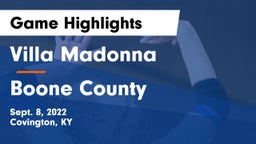 Villa Madonna  vs Boone County  Game Highlights - Sept. 8, 2022