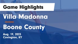 Villa Madonna  vs Boone County  Game Highlights - Aug. 19, 2023