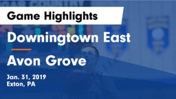 Downingtown East  vs Avon Grove  Game Highlights - Jan. 31, 2019