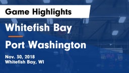 Whitefish Bay  vs Port Washington  Game Highlights - Nov. 30, 2018