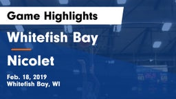 Whitefish Bay  vs Nicolet  Game Highlights - Feb. 18, 2019