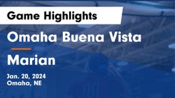 Omaha Buena Vista  vs Marian  Game Highlights - Jan. 20, 2024