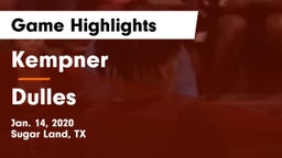 Kempner  vs Dulles  Game Highlights - Jan. 14, 2020