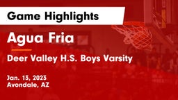 Agua Fria  vs Deer Valley H.S. Boys Varsity Game Highlights - Jan. 13, 2023