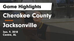 Cherokee County  vs Jacksonville  Game Highlights - Jan. 9, 2018