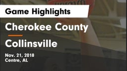 Cherokee County  vs Collinsville  Game Highlights - Nov. 21, 2018