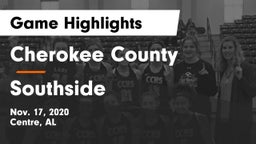 Cherokee County  vs Southside  Game Highlights - Nov. 17, 2020