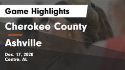 Cherokee County  vs Ashville  Game Highlights - Dec. 17, 2020