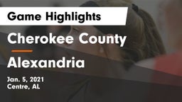 Cherokee County  vs Alexandria Game Highlights - Jan. 5, 2021