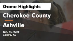 Cherokee County  vs Ashville  Game Highlights - Jan. 15, 2021