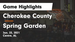 Cherokee County  vs Spring Garden Game Highlights - Jan. 23, 2021