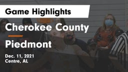 Cherokee County  vs Piedmont  Game Highlights - Dec. 11, 2021