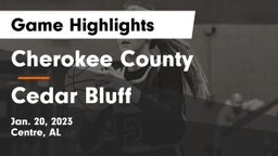 Cherokee County  vs Cedar Bluff Game Highlights - Jan. 20, 2023