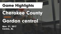 Cherokee County  vs Gordon central Game Highlights - Nov. 21, 2017