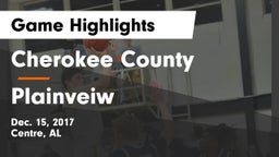 Cherokee County  vs Plainveiw Game Highlights - Dec. 15, 2017