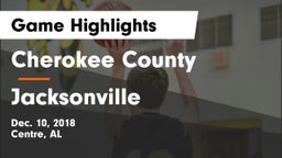 Cherokee County  vs Jacksonville  Game Highlights - Dec. 10, 2018