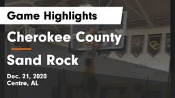 Cherokee County  vs Sand Rock  Game Highlights - Dec. 21, 2020