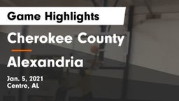 Cherokee County  vs Alexandria  Game Highlights - Jan. 5, 2021