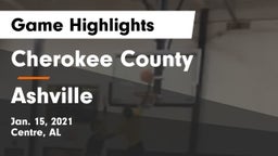 Cherokee County  vs Ashville  Game Highlights - Jan. 15, 2021