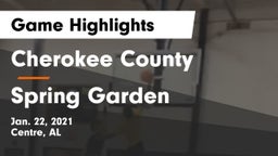 Cherokee County  vs Spring Garden Game Highlights - Jan. 22, 2021
