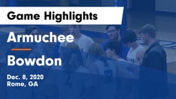 Armuchee  vs Bowdon  Game Highlights - Dec. 8, 2020