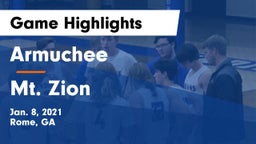 Armuchee  vs Mt. Zion  Game Highlights - Jan. 8, 2021