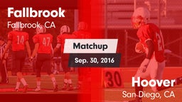 Matchup: Fallbrook High vs. Hoover  2016