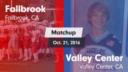 Matchup: Fallbrook High vs. Valley Center  2016