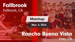 Matchup: Fallbrook High vs. Rancho Buena Vista  2016