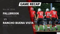Recap: Fallbrook  vs. Rancho Buena Vista  2016
