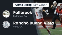 Recap: Fallbrook  vs. Rancho Buena Vista  2017