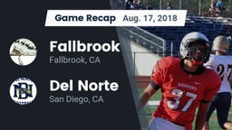 Recap: Fallbrook  vs. Del Norte  2018