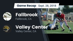Recap: Fallbrook  vs. Valley Center  2018