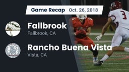 Recap: Fallbrook  vs. Rancho Buena Vista  2018