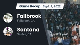 Recap: Fallbrook  vs. Santana  2022