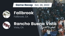 Recap: Fallbrook  vs. Rancho Buena Vista  2022