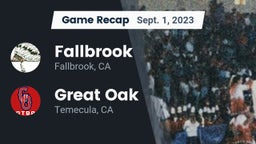 Recap: Fallbrook  vs. Great Oak  2023