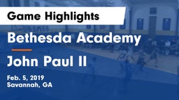 Bethesda Academy vs John Paul II Game Highlights - Feb. 5, 2019