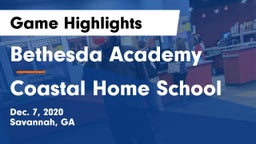 Bethesda Academy vs Coastal Home School Game Highlights - Dec. 7, 2020