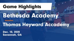 Bethesda Academy vs Thomas Heyward Accademy Game Highlights - Dec. 10, 2020