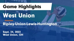 West Union  vs Ripley-Union-Lewis-Huntington Game Highlights - Sept. 24, 2022