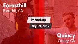 Matchup: Foresthill High vs. Quincy  2016